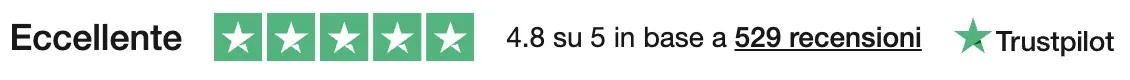 Eccellente su Trustpilot: 4,8 su 5 in base a 529 recensioni